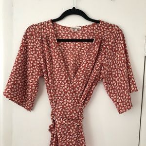 Floral Print Wrap Dress